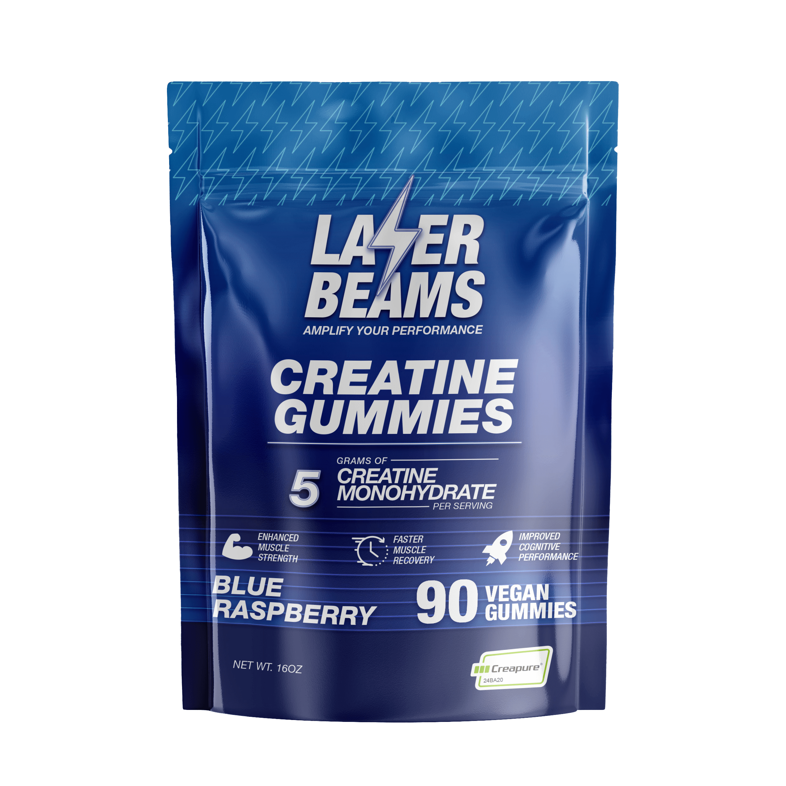 Laser Beams Gummies 1 Month Supply Blue Raspberry Creatine Gummies