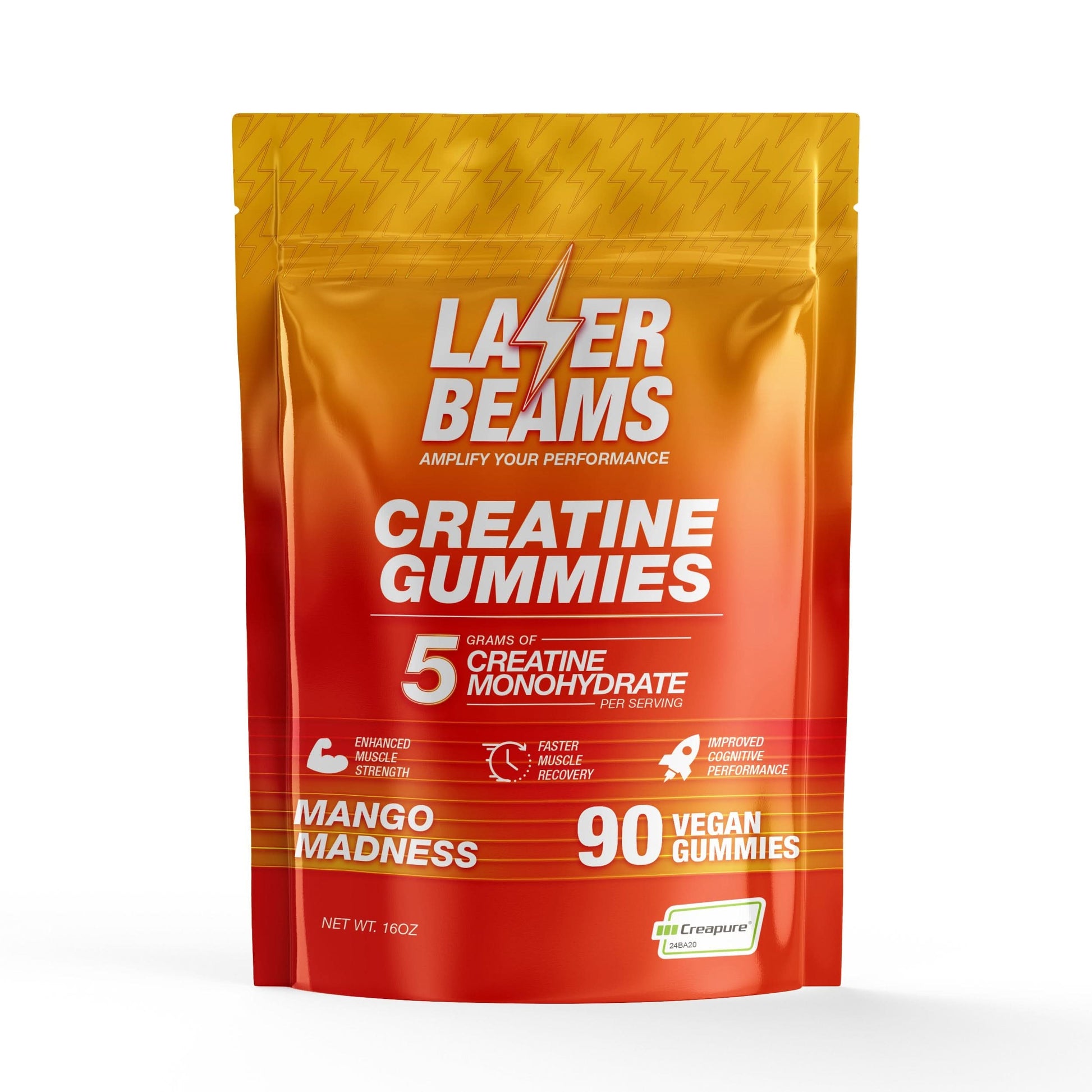 Laser Beams Gummies 1 Month Supply Mango Madness Creatine Gummies