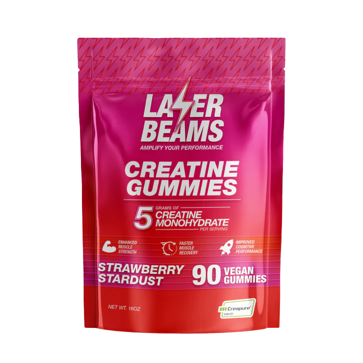 Laser Beams Gummies 1 Month Supply Strawberry Stardust Creatine Gummies
