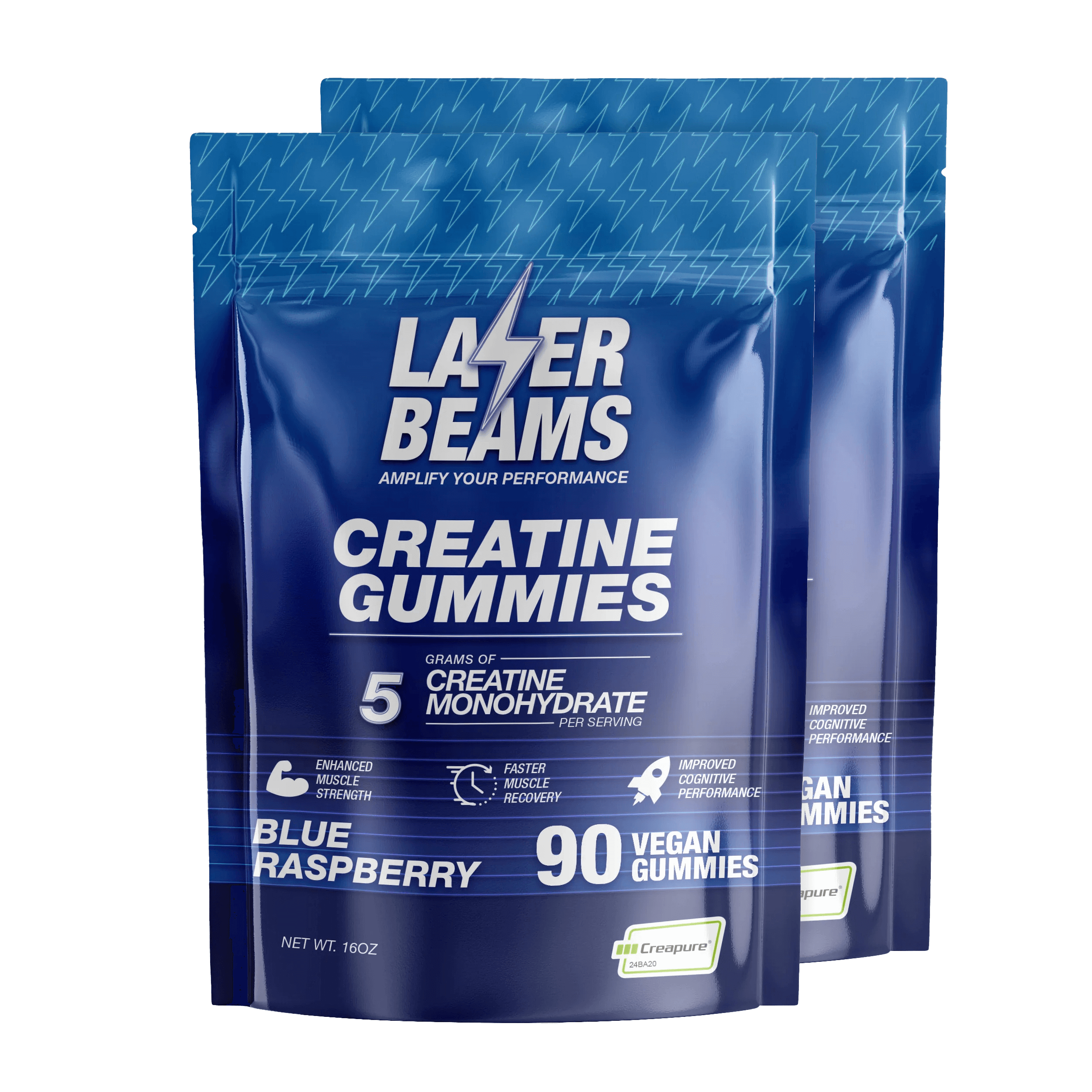 Laser Beams Gummies 2 Month Supply Blue Raspberry Creatine Gummies