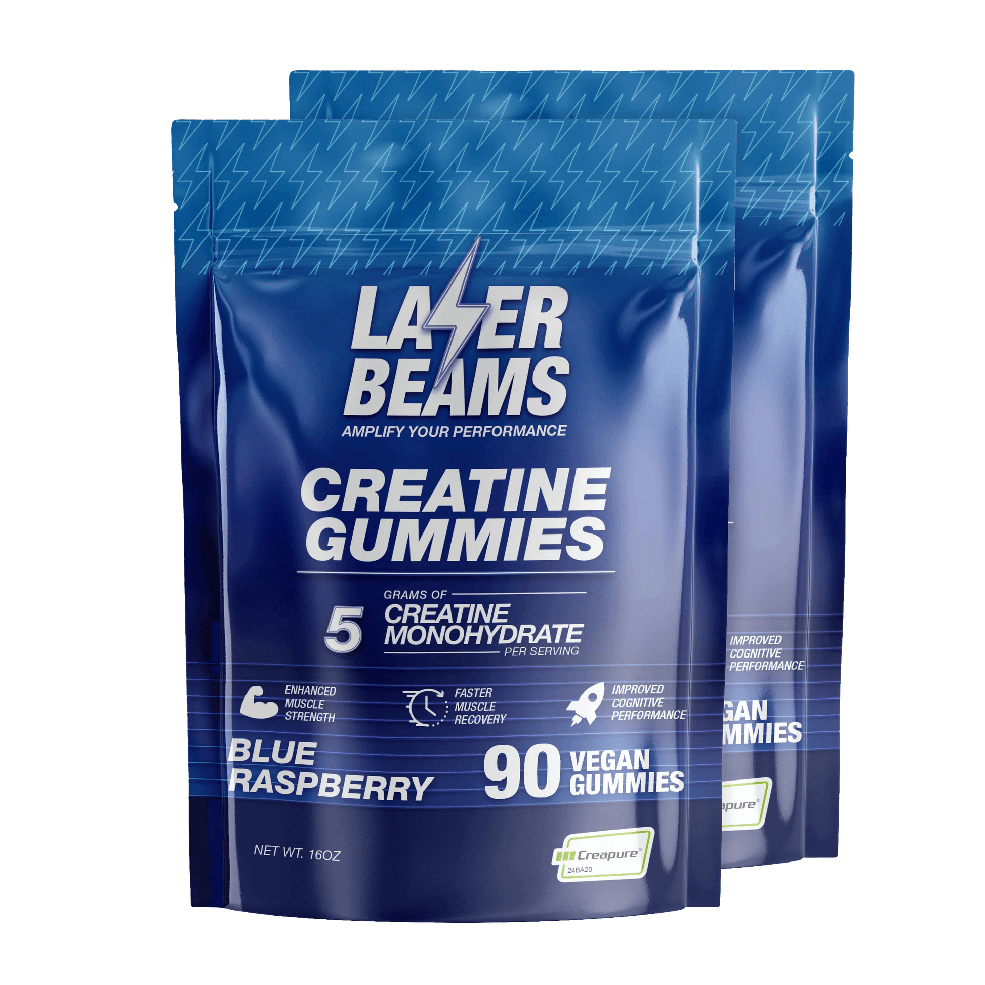 Laser Beams Gummies 1 Month Supply Blue Raspberry Creatine Gummies