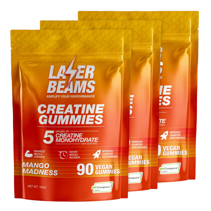 Laser Beams Gummies 1 Month Supply Blue Raspberry Creatine Gummies