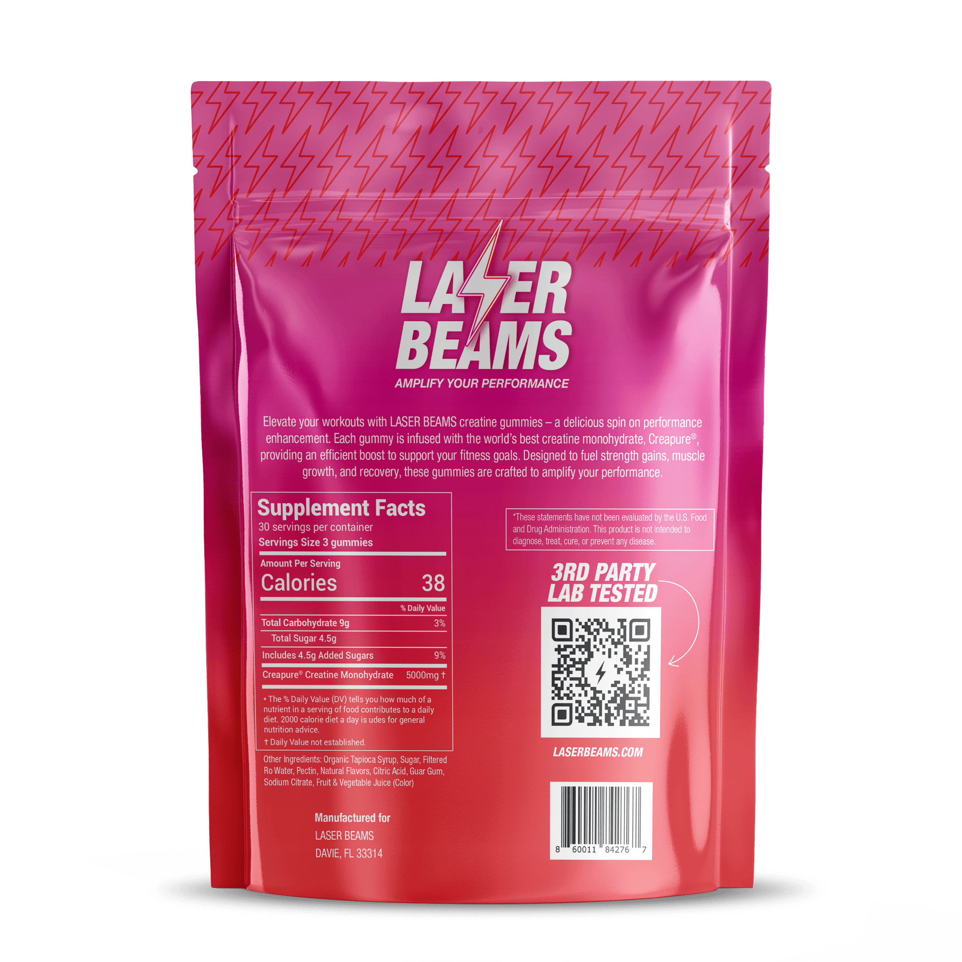 Laser Beams Gummies Strawberry Stardust Creatine Gummies